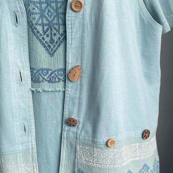 VTG 90s NINA PICCALINO Artsy Midi Dress & Vest Set SZ S Lagenlook Phoebe Friends - Picture 3 of 10